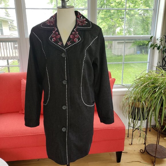 Susan Graver Charcoal Grey Jacket Size Small - Picture 6 of 14